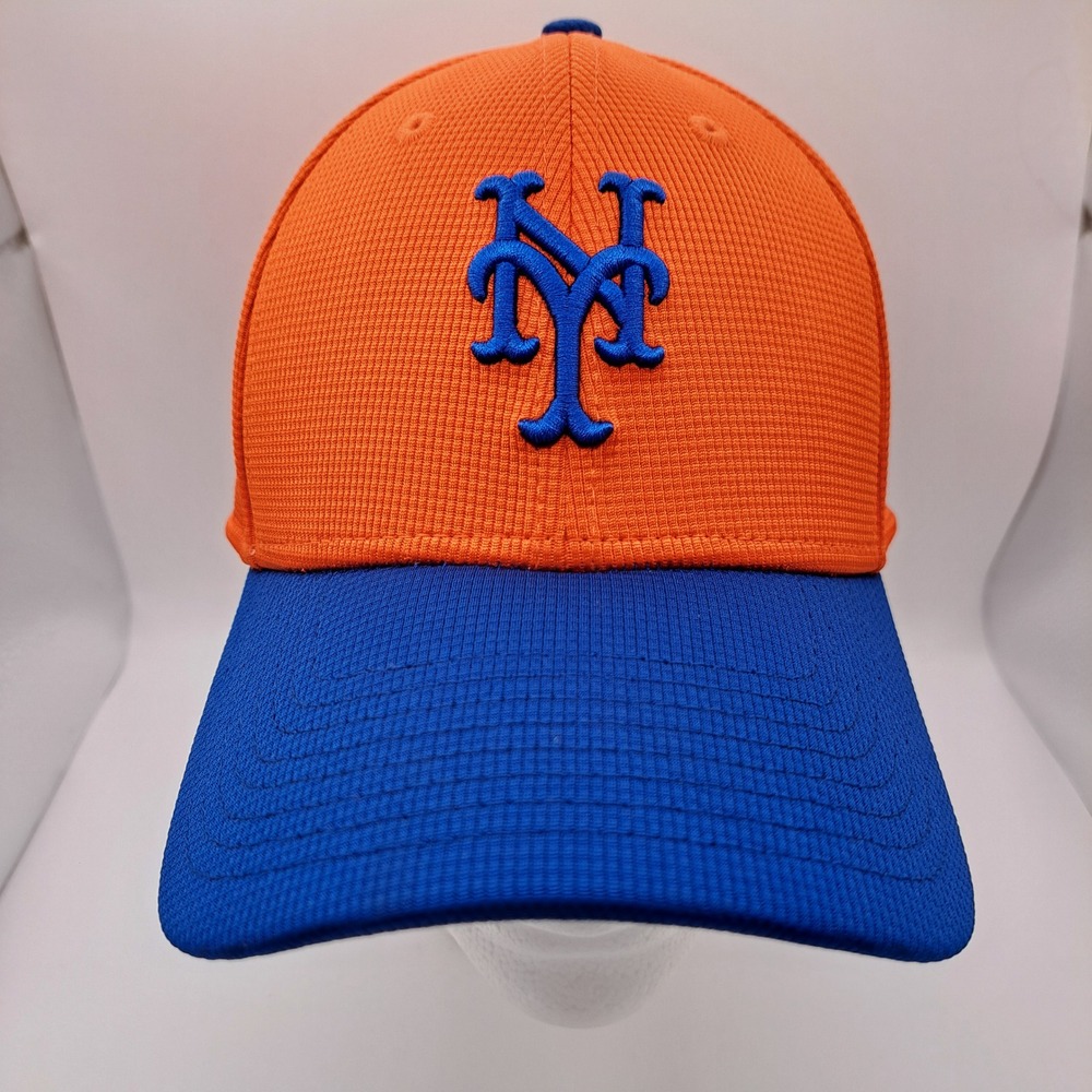 New Era New York Mets Hat Mens L/XL Orange Blue 39THIRTY Spring Training Cap